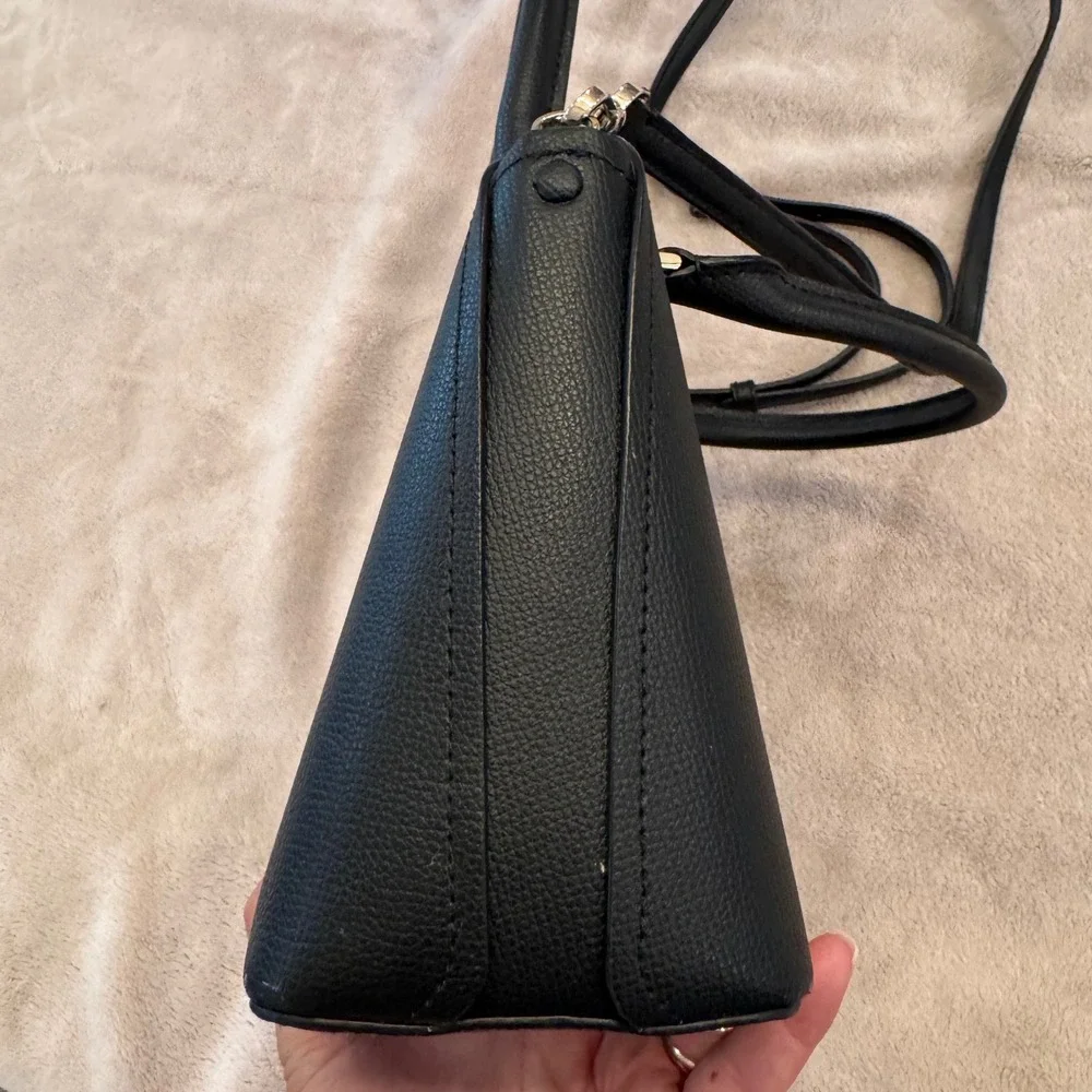 Kate Spade Darcy Satchel Crossbody Black Pebbled Leather Luxe Chic Bag Purse